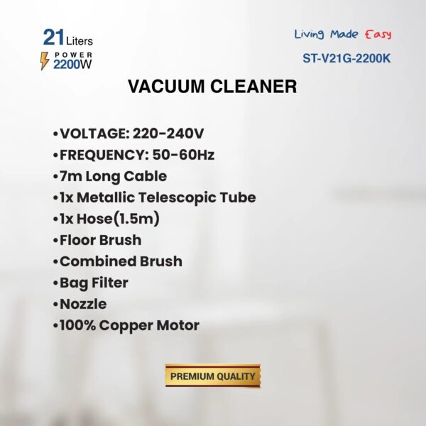 Aspirateur Startrack ST-V21G-2200K 21 litres
